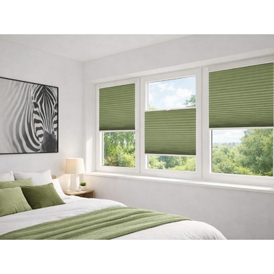 Zebra Shop Plissé Lux Zatemňující DUO Invaze OLIVOVÁ PM08 38 x 151 - 190 cm