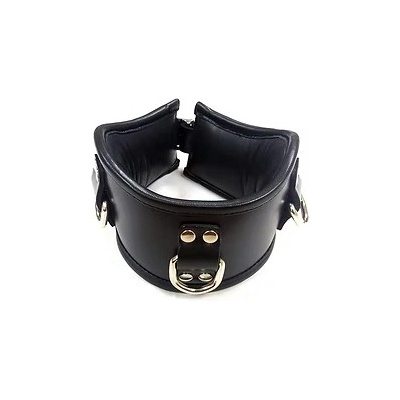 ostatní ROUGE Leather Padded Posture Collar With 3 D-Rings Black