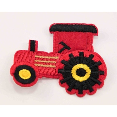 Nažehľovacia záplata - Traktor 4,5 cm x 5,5 cm - VIAC FAREBNÝCH VARIANT ružová
