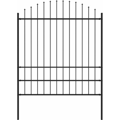 vidaXL Zahradní plot s hroty ocel (1,75–2) x 1,7 m černý