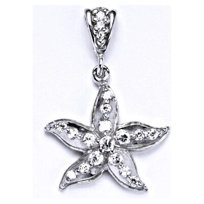 Čištín Stříbrný přívěšek s čirými zirkony, hvězdice, P 1424/2