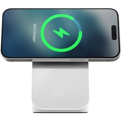 Nomad Stand One Magnetic Wireless Qi Charging Stand 15W - поставка (пад) за безжично зареждане за iPhone с Magsafe (бял)