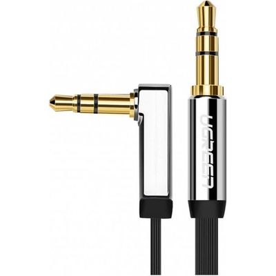 UGREEN Аудио Кабел, Ugreen AV119 Jack 3.5mm Angle 1.5m, Черен (6957303815982)