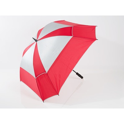 JuCad Telescopic Umbrella Windproof červená/stříbrná