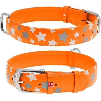COLLAR Obojok kožený s hviezdami Glamour