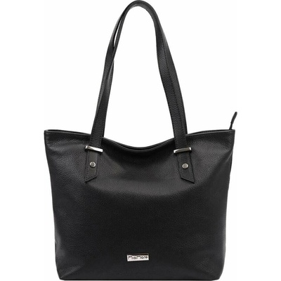 MiaMore dámska kožená kabelka 01-058 DOLLARO black shopperbag s prírodnou kožou