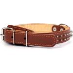 COLLAR Кожен нашийник collar с шипове, двуреден 48 - 63 см, кафяво