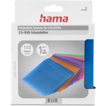 Hama Предпазни пликове за cd/dvd, 100 бр, цветни (hama-51068)