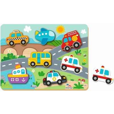 2Kids Toys Shape Puzzles aktivity vkladačka Traffic 8 ks