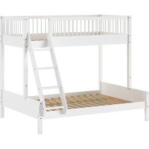 VIPACK Бяло детско легло 140x200/90x200 cm от масивен бук двуетажно с включена подматрачна рамка Forrest - Vipack (FOSBMA14)