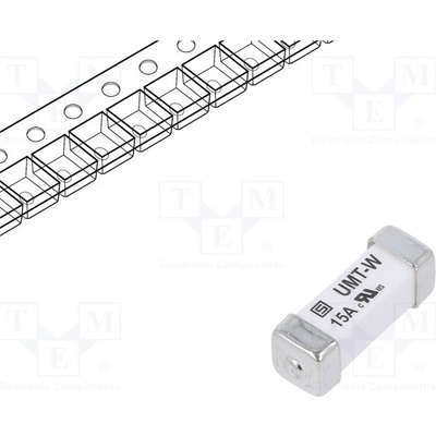 SCHURTER 3-122-718 Pojistka: tavná; keramická; SMD; 15A; 125VAC; 125VDC; zpožděná; měď