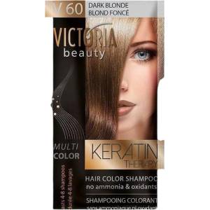 Victoria Beauty Оцветяващ шампоан с кератин - Тъмнорус (v60), 4-8 измивания