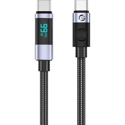 Orico LDC2C USB-C - USB-C PD 100W s LED displejem 480 Mbps 3m černý