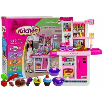 LEAN Toys 7525 Dětská kuchyňka s vodou a zvuky, růžová