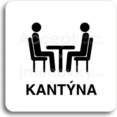 ACCEPT Piktogram kantýna III - bílá tabulka - černý tisk bez rámečku