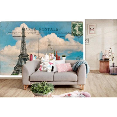 DIMEX ART Самозалепваща се флизелинова фототапета антическа френска картичка 375 x 250 см