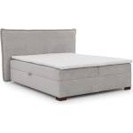 ROPEZ Светлосиво боксспринг легло с място за съхранение 200x200 cm Lysa - Ropez (Lysa 200x200 z topperem Lincoln 86 Orzech)