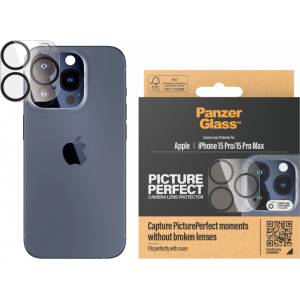 Panzer Стъклен протектор за камера PanzerGlass PicturePerfect Plate за Apple iPhone 15 Pro/15 Pro Max -Черен