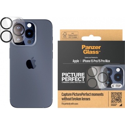 Panzer Стъклен протектор за камера PanzerGlass PicturePerfect Plate за Apple iPhone 15 Pro/15 Pro Max -Черен