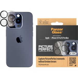 Panzer Стъклен протектор за камера PanzerGlass PicturePerfect Plate за Apple iPhone 15 Pro/15 Pro Max -Черен