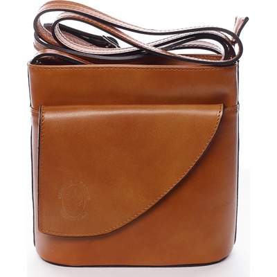 Stylová dámská kožená crossbody Hasta koňaková