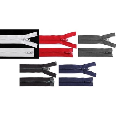 Zip kostěný 5 mm dělitelný 2 jezdce 90 cm (bundový) - 322 černá