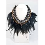 Dannyra Колие с перли, пера и черен оникс Dannyra Jewels