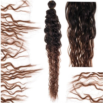 KIK Syntetické vlasy pro tkaní afroloki hnědé