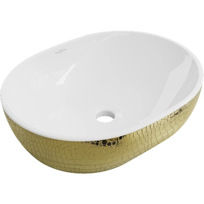 Mexen Viki мивка стояща върху плот 48 x 35 см, бяла/златна черупков образец (21054808)