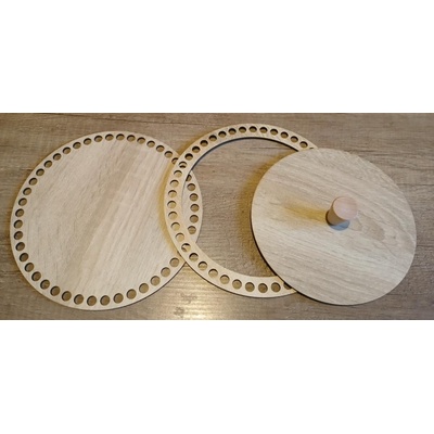 Set prstenec + dno + víko + knopka- dekor DUB II 20 cm typ 2