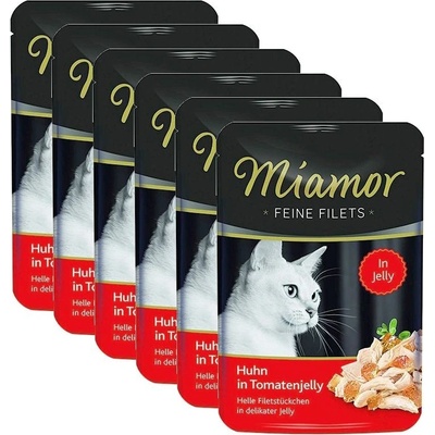 Miamor Feine Filets kura a paradajky v želé 6 x 100 g