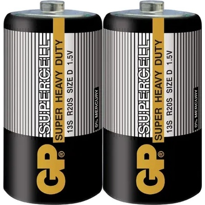 GP Batteries Цинк карбонова батерия SUPERCELL 13S-S2, R20, 2 бр. в опаковка/ shrink, 1.5V (GP-BM-13S-S2)