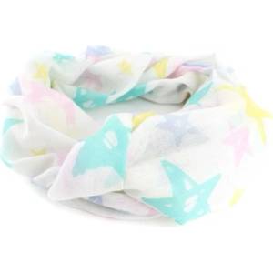  Детски памучен шал mess se0499, 50х160 см, Розови звезди