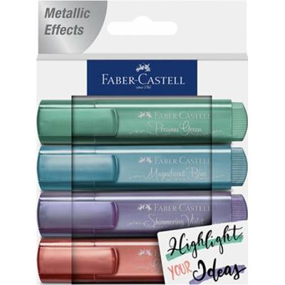 Sada metalických zvýrazňovačů Faber-Castell 4 ks