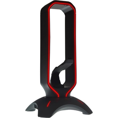 Xmart Поставка за слушалки Xmart 3-in-1 Gaming Organizer, RGB подсветка, бънджи за мишка, 2x USB-A, черна