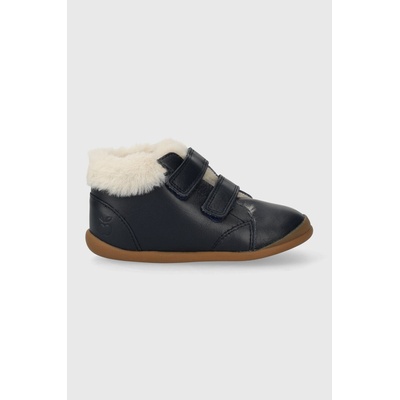 Pom D'api Детски кожени зимни обувки Pom D'api FLEX-UP EASY FUR в тъмносиньо (P1BEEZ0402.24.25)