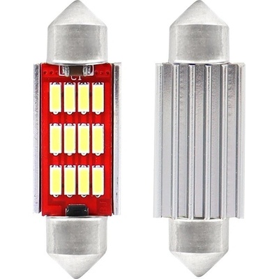 LED AMIO CANBUS 12SMD 4014 Festoon 36mm Bílá 12V / 24V, sada 2ks