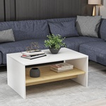 ASIR GROUP Масичка за кафе APOLLON 47x90 см бежова/бяла (AS1403)