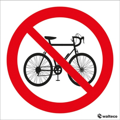 Walteco Zákaz vstupu s koly - symbol, 90x90mm, samolepka Množství: 1 ks , 20115