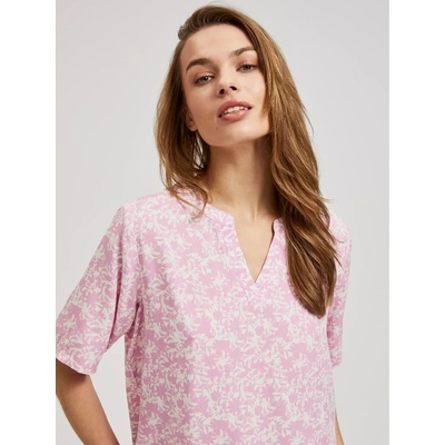 Moodo Светлорозова шарена блуза с вратовръзка Moodo Moodo | Rozov | ЖЕНИ | 46