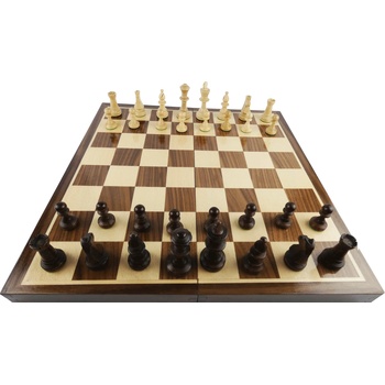 Image 1 of КОМПЛЕКТ ФУРНИРОВАНА ШАХ ТАБЛА ОРЕШАК 48/48