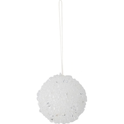 Bloomingville Bílá plastová vánoční ozdoba Nicolet 6 cm