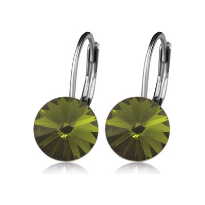 Nubis ocelové náušnice s krystaly Swarovski OLIVINE NBS08-OV