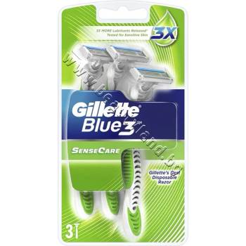 Gillette Самобръсначка Gillette Blue 3 Sense Care, 3-Pack, p/n GI-1301412 - Самобръсначки с три остриета и овлажняваща лента (GI-1301412)