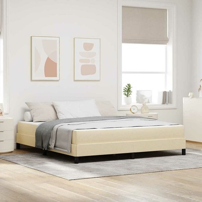 Postel s boxspringem Krémová 180 x 200 cm textil