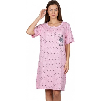 Макси нощница в розово с точки и котета