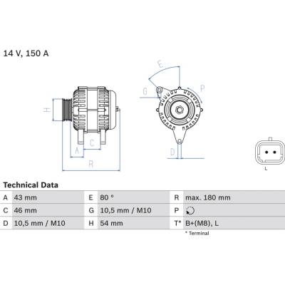 Alternátor BOSCH 0 986 046 240