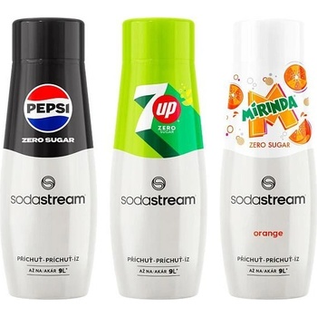 SodaStream Pepsi Max 440 ml + 7 Up Free 440 ml + Mirinda Light 440 ml