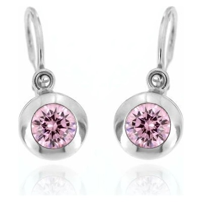 Zlatnictví U Kostela zlaté dětské náušnice s růžovým zirkonem 703R