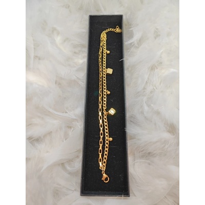 Gella 3.98NAR náramok na ruku dámsky zlatý s kockami a guličkami